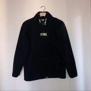 Black Sherpa PINK pullover 🖤